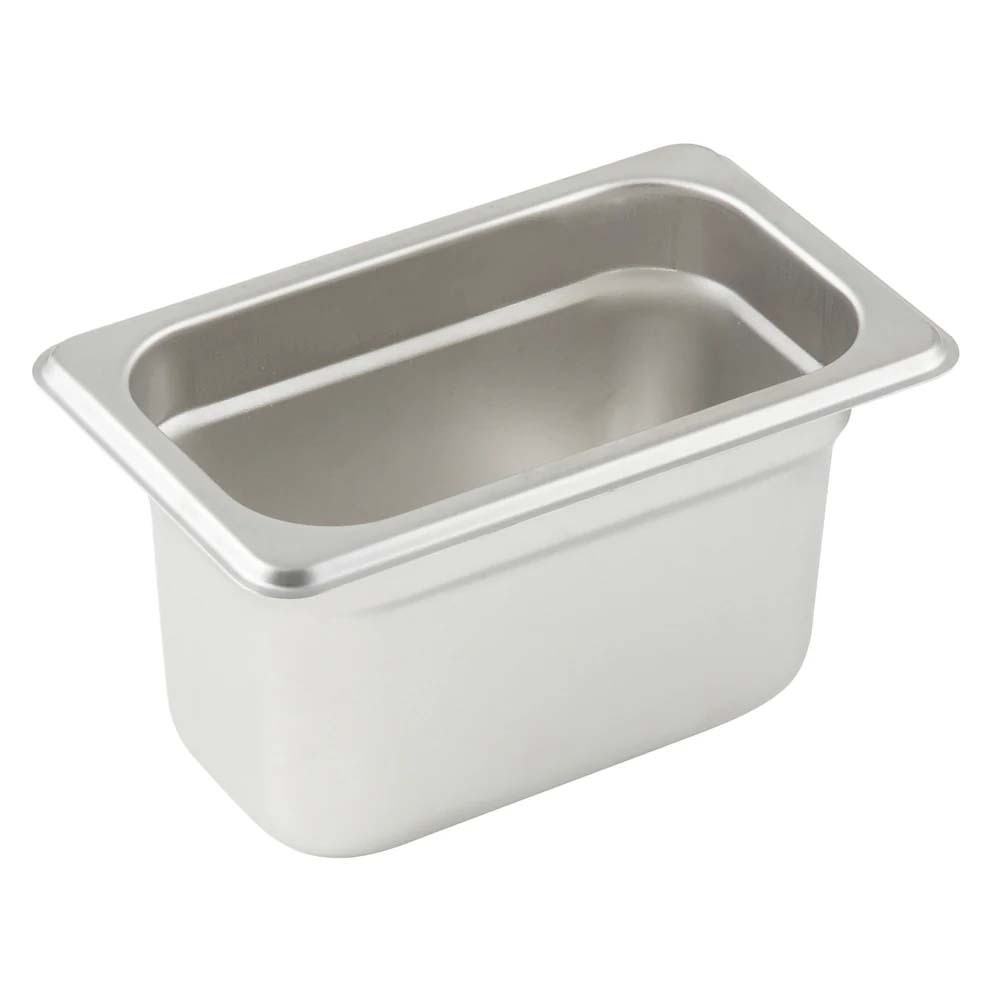 Winco SPJL-904 Anti-Jam Steam Pan - Ninth-Size 4" Deep 25 Gauge Stainless Steel