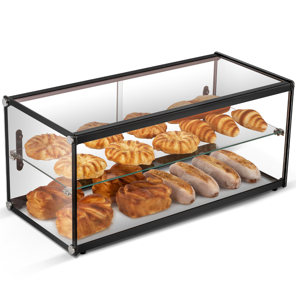 Marchia SA90 33" Dry Straight Glass Countertop Bakery Display Case, Rear Access