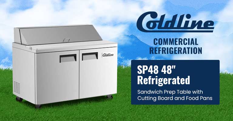 Coldline Commercial Reach-in and Sandwich Prep Refrigerators